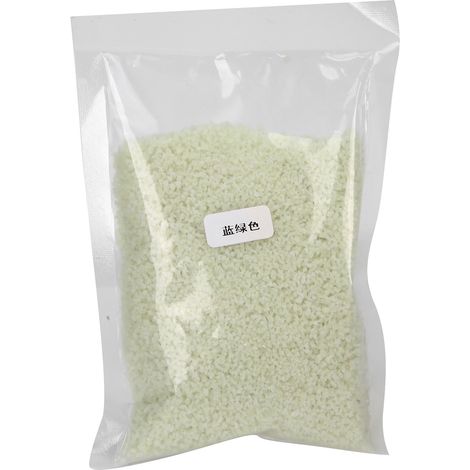 Poudre fluorescente 100g, sable lumineux pour ongles DIY, bouteille à voeux, marquage routier, teinte bleu-vert, particules phosphorescentes décoratives. (1/5)