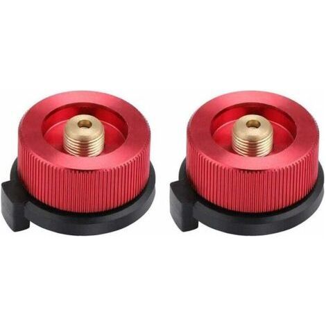 Camping Stove Connector, 2pcs Camping Gas Adapter, Gas Can Adapter, Stove Connector for Camping Stove Burner Stove (Red)-Fei Yu (1/4)