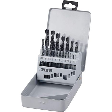 FORET FORAGE ACIER BRIQUES SET OUTIL 1 - 10 MM FERVI P045