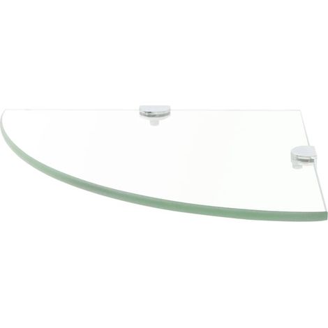 vidaXL Estante de esquina con soportes cromados vidrio claro 25x25 cm (1/2)