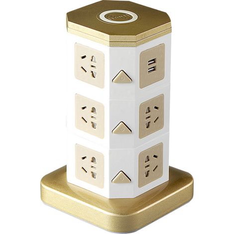 Rallonge verticale avec prises USB et chargeur sans fil, multiprise tour de bureau, station de charge AU 220V (1/5)