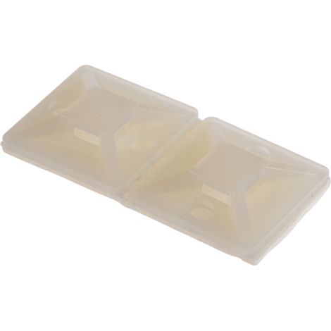 Embase pour serre-câbles autoadhésive 19.5mm x 19,5 mm, Ø fixation 3.2mm ( Prix pour Sachet de 250 ) (1/2)
