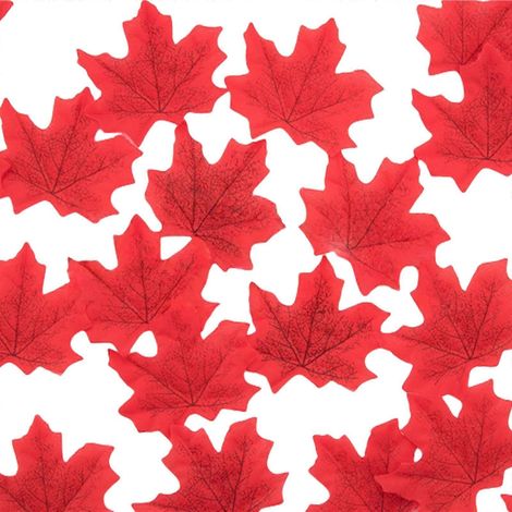 Lot de 50 feuilles d'érable artificielles multicolores aux couleurs vives et à la texture naturelle, idéales pour la décoration intérieure et les compositions saisonnières. (1/4)