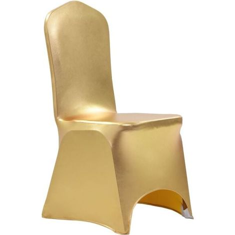 Ensemble de 6 housses de chaise élastiques, dorées (1/5)