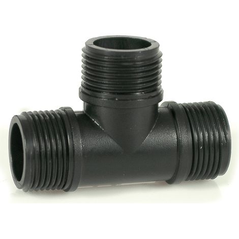 RACCORDO FILETTATO A T MASCHIO PER TUBO IN POLIETILENE  mis. 1x1x1 25.00 pz