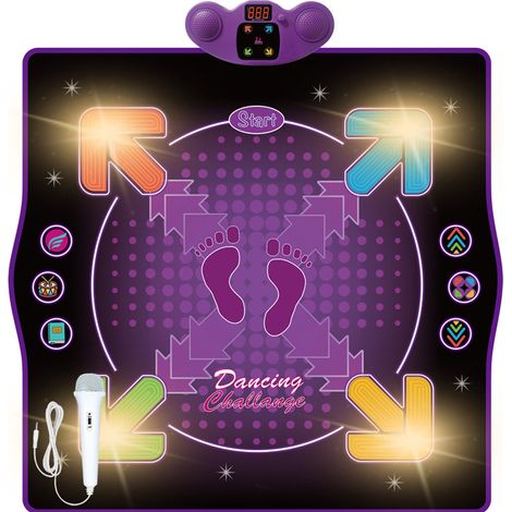 1 Tapis de danse, connexion Bluetooth, 4 modes de jeu, microphone inclus, pour enfants de 3 ans et plus (1/5)