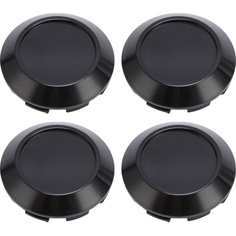 Coprimozzi in ABS, 4 pezzi, eccellente tenuta, coprimozzo a pressione di alta qualità, diametro esterno 76 mm, neri. (1/4)