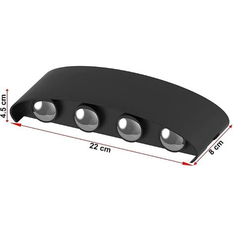 LED Wall Lamp Indoor Waterproof Modern Aluminium Night Lamp Wall Lamp for Bedroom, Home, Hallway, Living Room, Staircase (Warm White) (1/4)