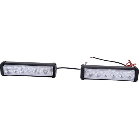 Blinkende COB-Signalleuchte, 6 LEDs, rotes, blaues und weißes Licht, universell für Motorräder, Quads und Lkw, 12–24 V Gleichstrom (1/5)