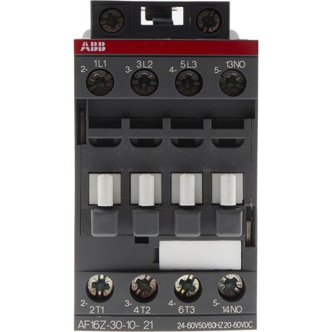 Contacteur ABB série AF16Z, 3 pôles , 3NO, 10,5 A, 60 V c.c., 7,5 kW ( Prix pour 1 ) (1/2)