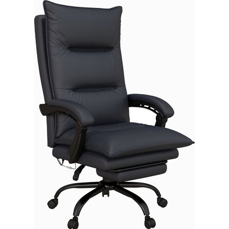 Silla de oficina masajeante regulable con reposapiés reclinable gris oscuro MODENUIT (1/5)