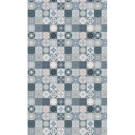 Panneau mural douche en alu-composite VIPANEL - Carrelage Décor Carreaux Portugais Tradi - Finition Brillant - 150x255cm (1/5)