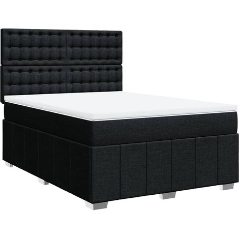 Maison Exclusive - Boxspringbett mit Matratze Schwarz 140x200 cm