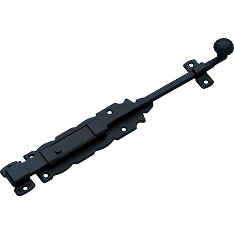 Pestillo para puerta de muebles AMIG de 200 mm, forjado en negro.