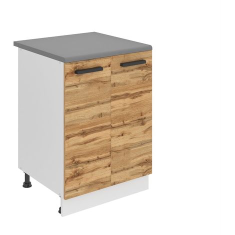 BELINI Meuble Cuisine Bas avec Plan de Travail SD15 I Meubles de Cuisine - Taille: 51,6 x 60 x 85 cm I Petit Meuble Cuisine - 2 Portes I Couleur : chêne wotan (1/5)