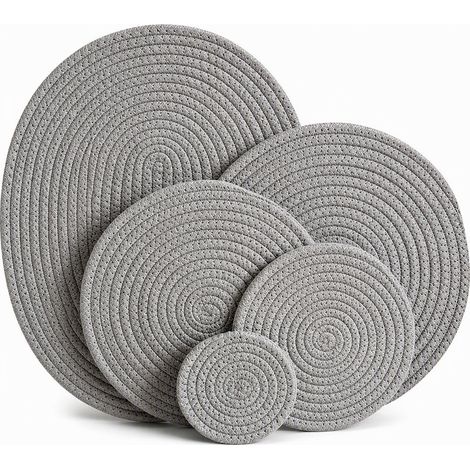 dessous-de-plat isolant gris 11 cm en coton pour la maison