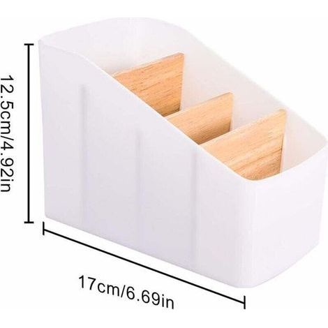 Boîte de rangement de bureau en bois, organiseur polyvalent pour fournitures de bureau, rangement pour papeterie (1/3)