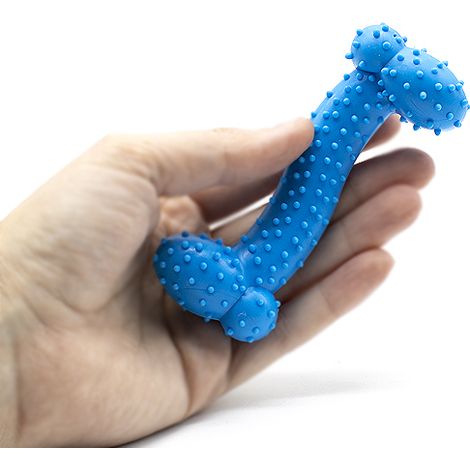 Juguete hueso perros morder caucho 10 cm Azul (1/4)