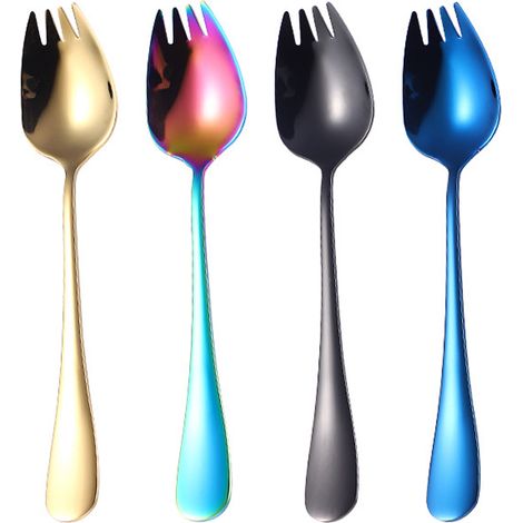 Cuillère Fourchette - Acier Inoxydable - 16,5 cm - Usage Polyvalent - 4 Pièces (1/5)