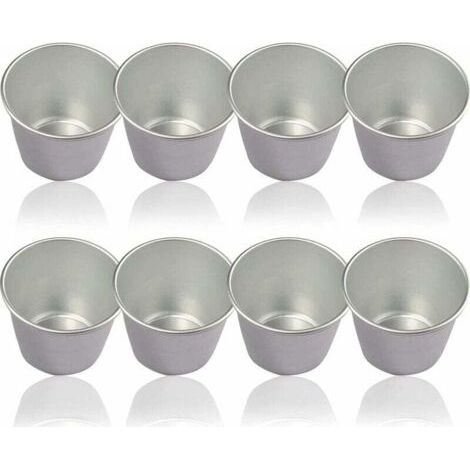 QORVA-Moule à Pudding, Lot de 8 cuves à pudding en aluminium Pour Moules à Muffins, œufs, Moule à Tarte, Cuvettes, Bassins Pour la Cuisine en Bricolage-Fei Yu (1/4)