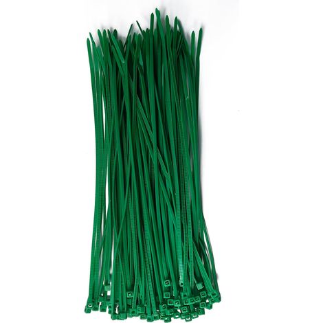 100pcs Serre Câble 200x2.5mm, Serflex Vert, Serre Cable Souple et Robuste Resistant à La Traction De 14kg, Durable Résistant au UV, Bricolage, Jardinage Collier De Usage En Intérieur Et Extérieur (1/5)