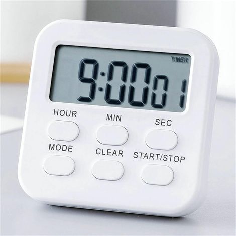 Minuteur de cuisine numérique magnétique avec alarme sonore, compte à rebours et support pliable pour ranger les équipements de cuisine. (1/5)