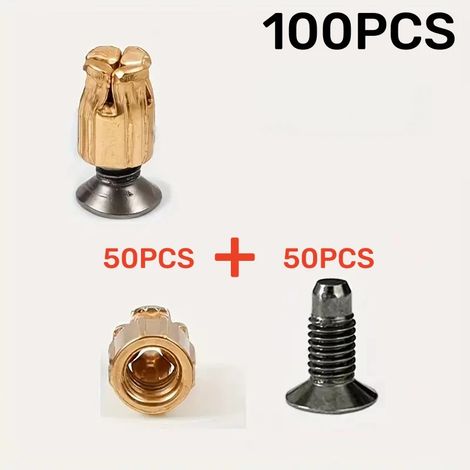 (50 paires) Inserts d'expansion réutilisables pour charnières de panneaux de porte - Kit de réparation de quincaillerie - Serrures et loquets de porte durables et antirouille (1/5)