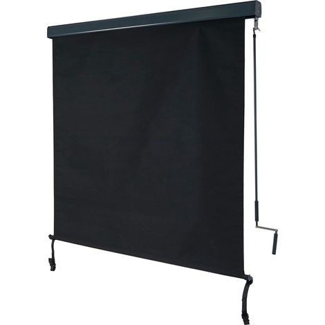 [NEUWERTIG] Vertikalmarkise HHG-621, Senkrechtmarkise Sichtschutz Außenrollo Rollo, UV-Schutz 50 Stoff 250x140cm, schwarz