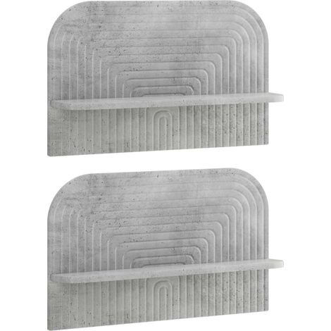Wandregal 2 stk. Betongrau 60 x 13,5 x 37,5 cm Holzwerkstoff vidaXL (1/5)