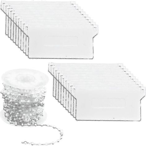 Kit de réparation pour stores verticaux blancs : 20 poids pour lamelles inférieures de 89 mm (3,5 pouces) et 10 m de chaînettes en plastique (1/2)