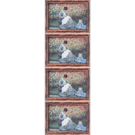Lot de 4 cadres miniatures antiques 1:12, peinture à l'huile exquise, décoration de maison de poupée, accessoires Type 2 (1/5)