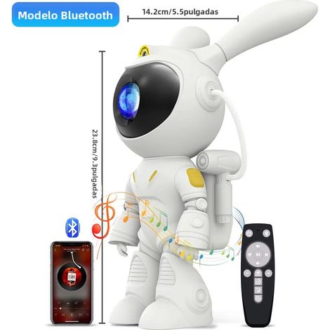 (Version Bluetooth sur pied) Veilleuse projecteur de ciel étoilé LED - Veilleuse en forme de lapin astronaute (1/5)