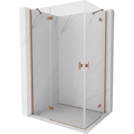 Mexen Mist H Duo cabine de douche pivotante 110 x 105 cm, transparent, cuivre brossé - 8A5-110L-105P-65-00 (1/5)