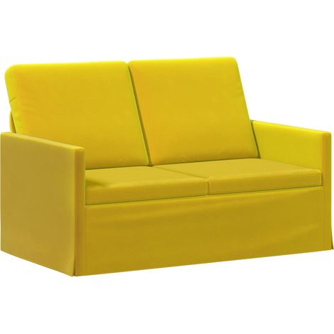 2 Seater Sofa Yellow 130 x 81 x 82 cm Velvet vidaXL (1/5)