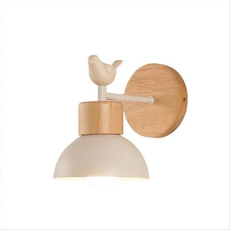 Nordische Wandleuchte aus Holz, ideal für Wohnzimmer, Schlafzimmer, Büro, Kinderzimmer, Flur oder Nachttisch. Inneneinrichtung. (1/5)