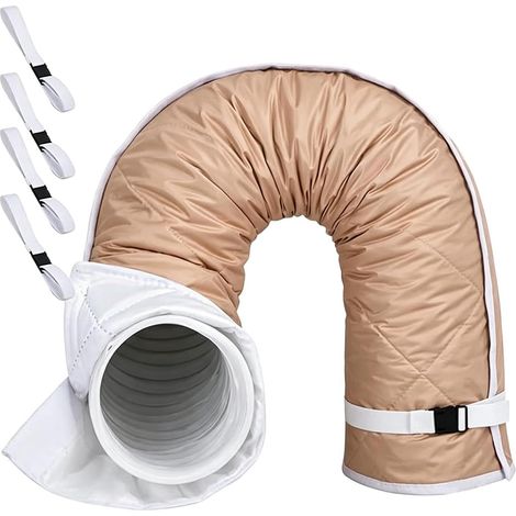 Guaina isolante portatile per tubo flessibile CA, regolabile, termoisolante Protezione regolabile per tubi, 22x59 pollici, isolamento termico, lavabile, riutilizzabile, con chiusura a strappo, per ca (1/5)