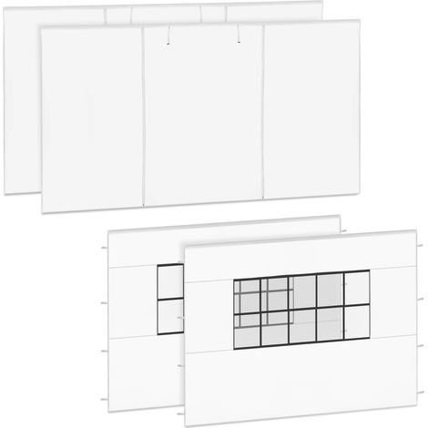 VONROC - Seitenwände Set 3x4,5 m – für Partyzelt PT502XX – Weiß (1/3)