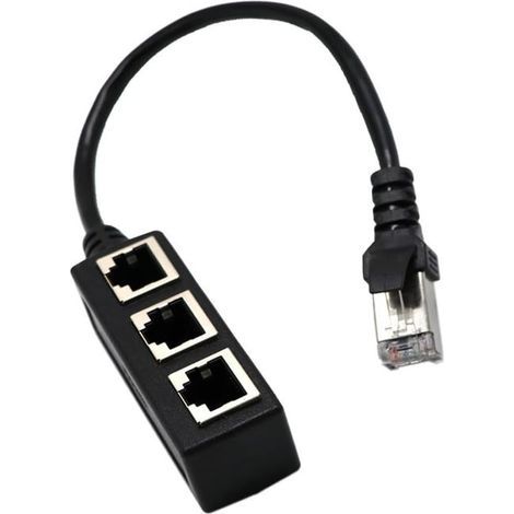 Câble répartiteur Ethernet RJ45, 1 port mâle vers 3 ports femelles LAN, câble d'extension Ethernet (1/5)