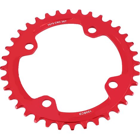 Pièces de rechange pour plateau de chaîne mono-manivelle en acier pour VTT 32/34/36/38T BCD 104 (rouge 36T) (1/5)