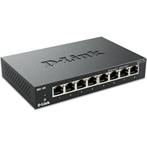 D-Link DGS-108 switch No administrado L2 Gigabit Ethernet (10/100/1000) Negro