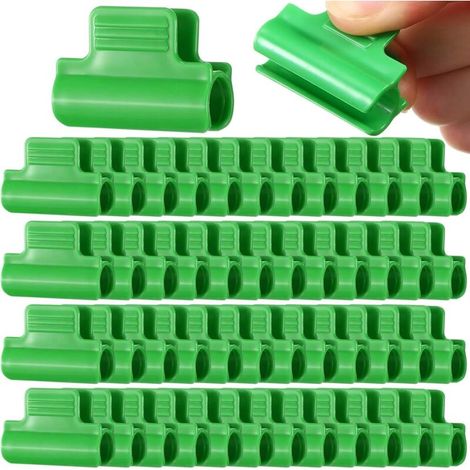 Pack of 50 clips for greenhouses - 16 mm - Green - Clips for plastic film (1/5)