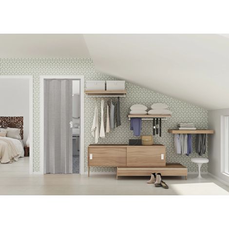 porta a soffietto da interno "maya" grigio 83x214 cm