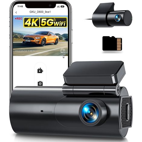 4K Car Dashcam Front Rear 5GHz WiFi In-Car Camera (1/5)