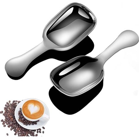 Set mit 2 Messlöffeln, Kaffeelöffeln, Edelstahl-Teelöffeln mit kurzem Griff, für Kaffee, Tee, Zucker oder Mehl, 20 ml
