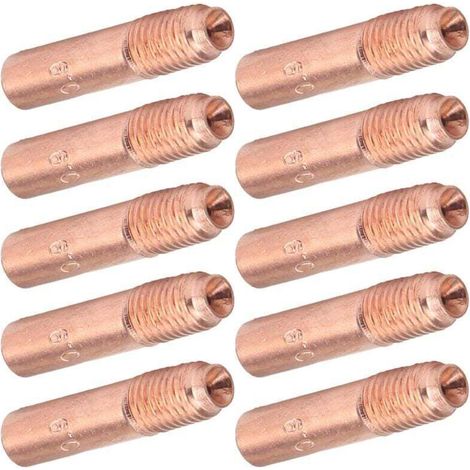 10 Pièces Buses de Soudage MIG 0.9mm Embouts de Contact de Soudage MIG Kit de Buses Conductrices en Cuivre pour Soudage Industriel