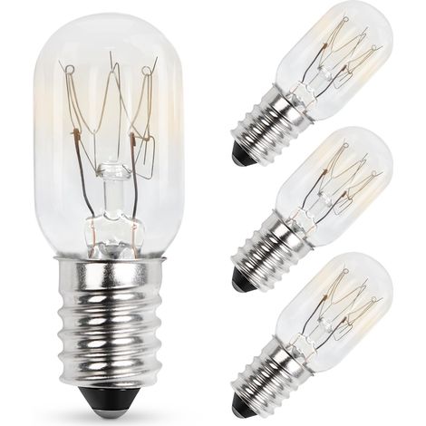 Ampoules à Vis E14 15W 230V T20 pour Réfrigérateur et Machine à Coudre SES - Blanc Chaud 2700K, Pygmée à Intensité Variable - Lot de 4