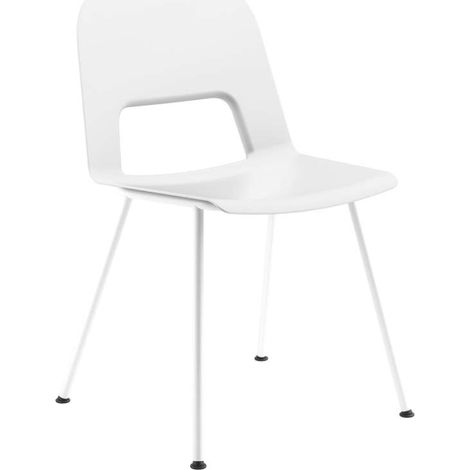 Pack de 4 sillas de exterior ZIP de 50x53,5x80,5 cm, polipropileno alta resistencia, blanco (1/2)