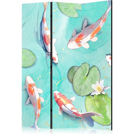 Dekorativer Paravent artgeist Koi Fisch weiß orange 135x172 cm