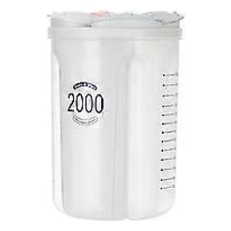 Réservoir de stockage de céréales à compartiments en plastique, boîte de rangement hermétique pour haricots, quatre boîtes de rangement couvertes de 2000 ml