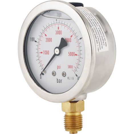 Manomètre 0-400 bar/6000 psi, diamètre 68 mm (1/5)